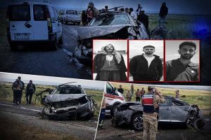 Çınar ilçesinde meydana gelen trafik kazasının ardından olay yerindeki ekipler Çınar ilçesinde meydana gelen trafik kazasının ardından olay yerindeki ekipler
