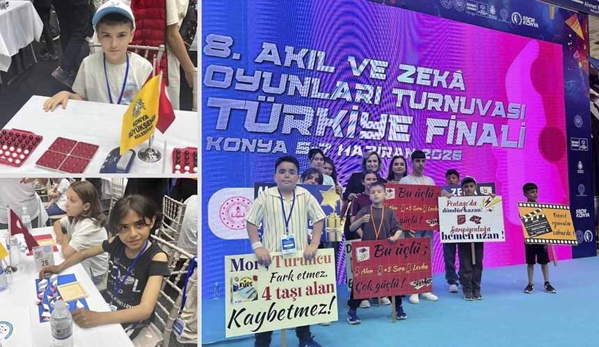 Konya’da düzenlenen Türkiye Akıl ve Zeka Oyunları Finalleri’ne katılan öğrenciler