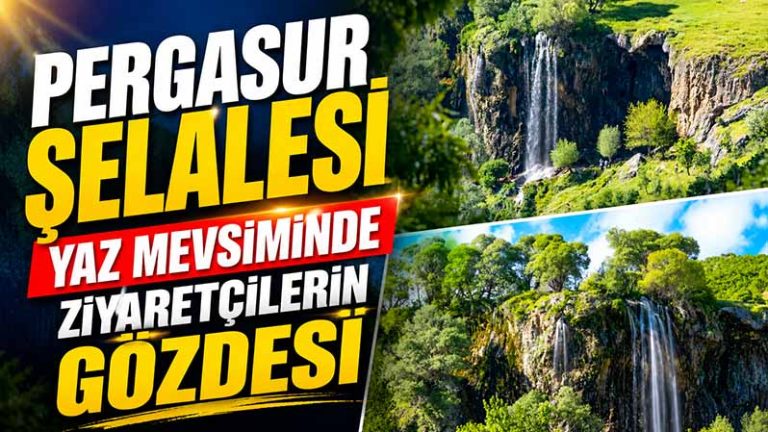 Bingöl’deki Pergasur Şelalesi ve çevresindeki yemyeşil doğal manzara