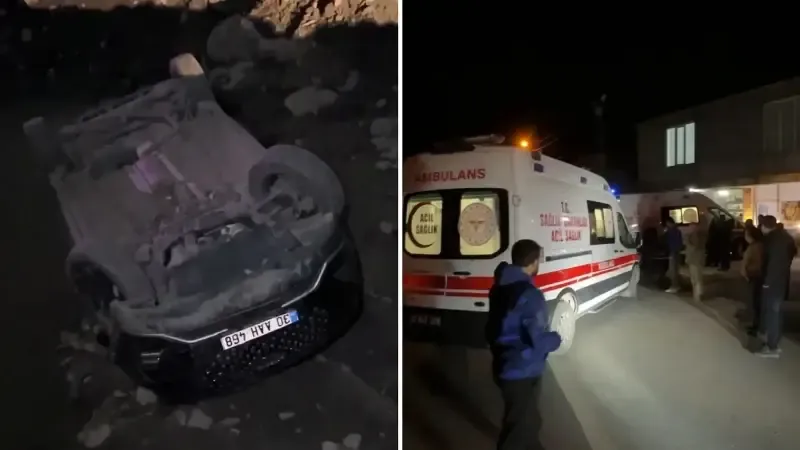 Hakkari'de feci kaza: Otomobil dereye uçtu, 2 yaralı