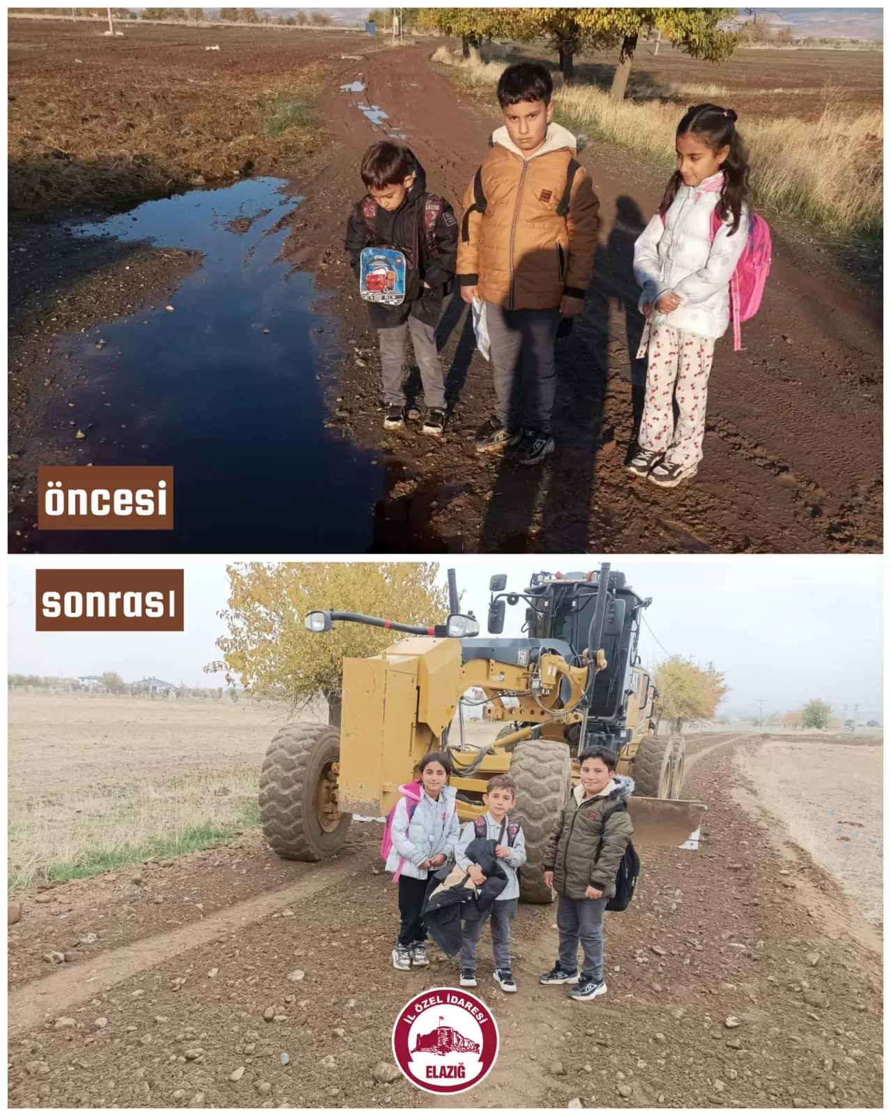 Manşet: ELAZIĞ İL ÖZEL İDARESİNDEN YEDİGÖZE KÖYÜ ÖĞRENCİ SERVİS GÜZERGAHINDA YOL GÜVENLİĞİ ÇALIŞMASI